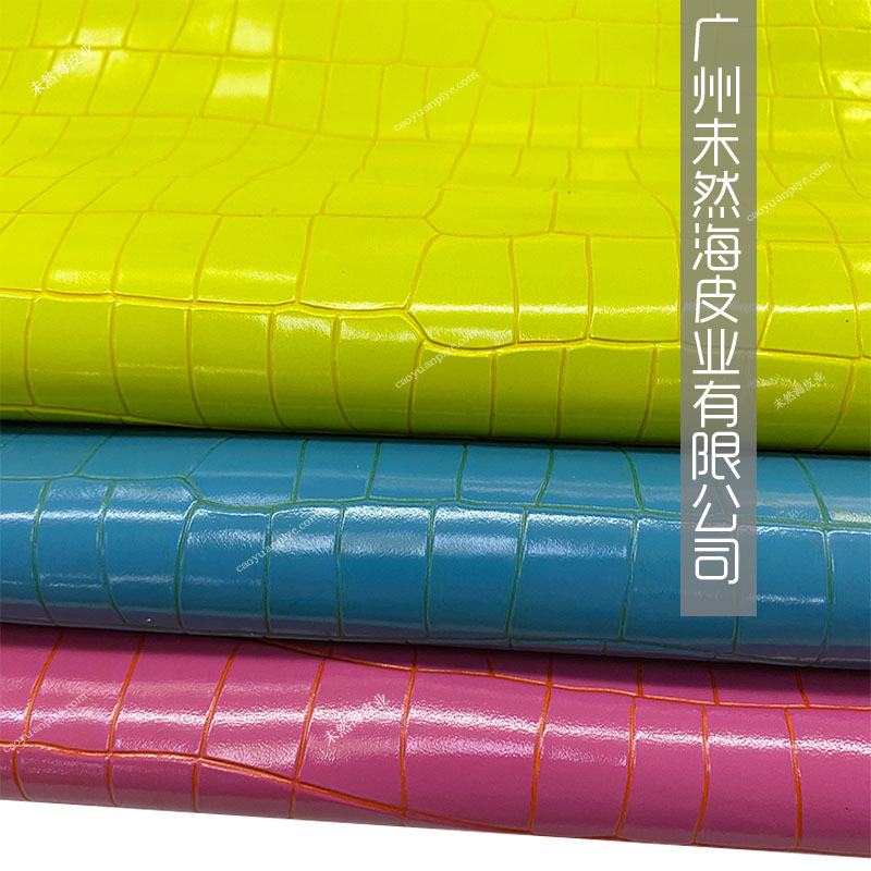 头层牛皮鳄鱼肚纹大竹节纹双色高光油腊箱包鞋面服装用皮