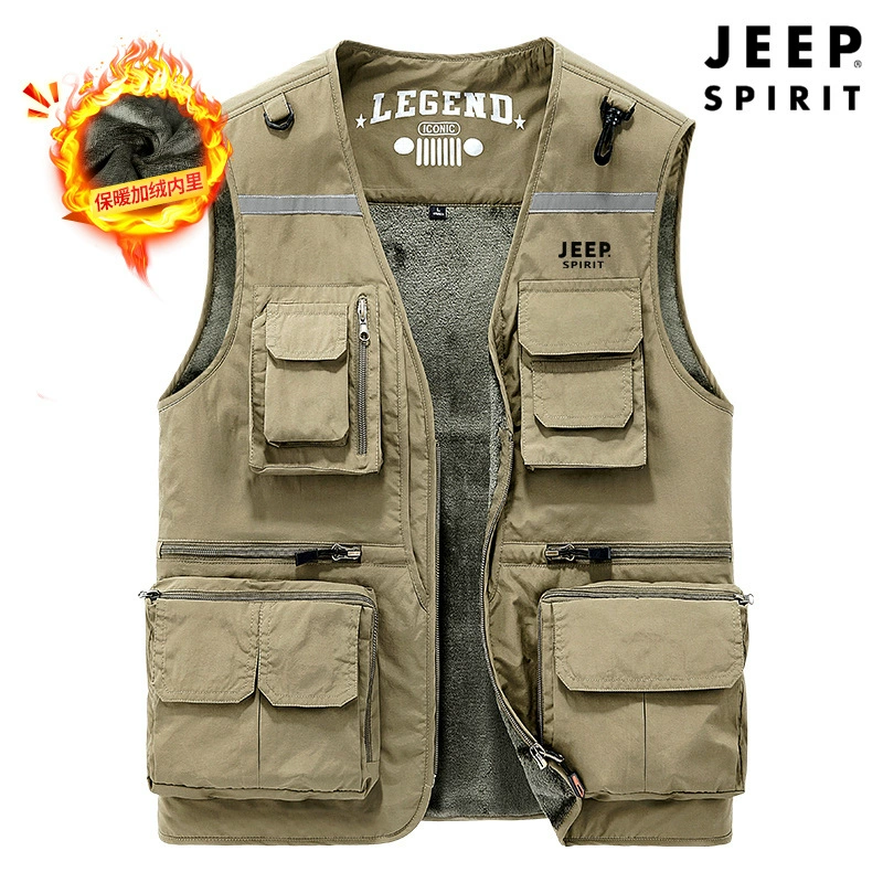Осень 2022 Зимний мужской повседневный рыболовный жилет Мужской жилет на флисовой подкладке больших размеров для фотографий Мужской Топ 0693