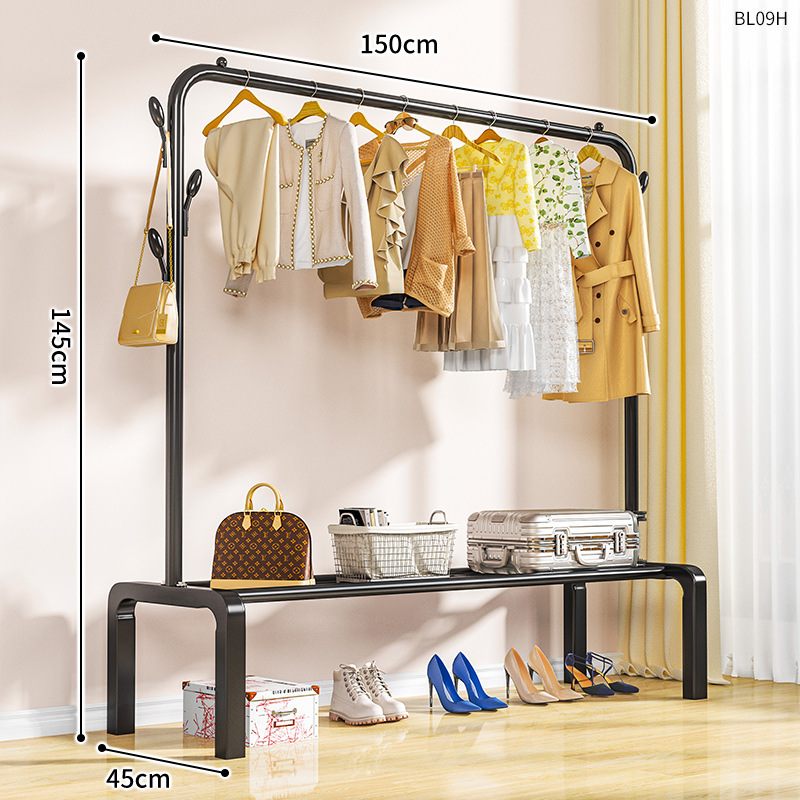 Модель из углеродистой стали 150см черная + с крючком для одежды