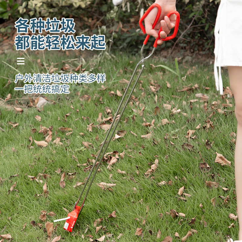 不锈钢火钳夹碳夹子捡垃圾拾取钳家用老式加长厨房煤球烤钳大小号|undefined