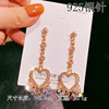 Fashionable universal silver needle, long earrings with tassels, silver 925 sample, Korean style, internet celebrity, diamond encrusted