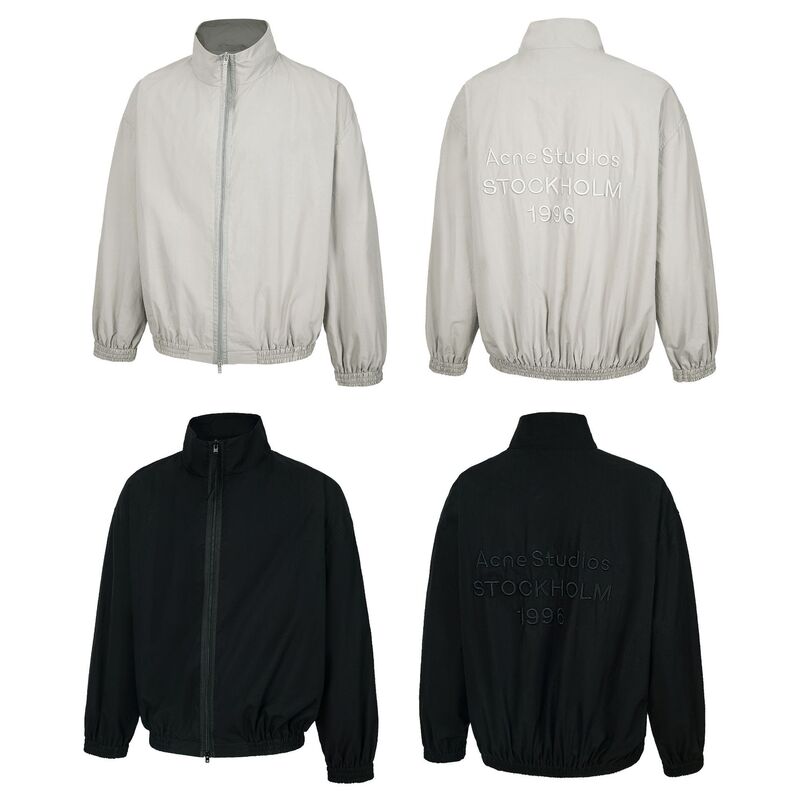 American Fashion Brand Ac 1996 Letter Embroidered Jacket, Unisex Zipper Loose Fit Versatile Stand Collar Windproof Jacket American Fashion Brand Ac 1996 Letter Embroidered Jacket, Unisex Zipper Loose Fit Versatile Stand Collar Windproof Jacket