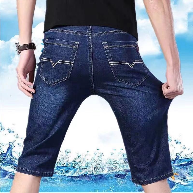 Pantalones vaqueros para hombre, forrados, elásticos, corte informal