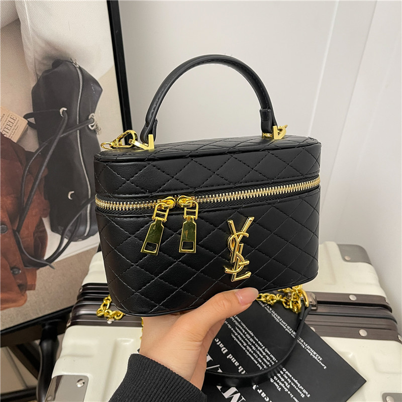 In-Stock Autumn and Winter New Diamond-Patterned Genuine Leather Handbag for Women, Ysl Shoulder Box Bag, Versatile Simple Crossbody Bag, Trendy In-Stock Autumn and Winter New Diamond-Patterned Genuine Leather Handbag for Women, Ysl Shoulder Box Bag, Versatile Simple Crossbody Bag, Trendy