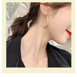 外贸简约水滴镂空耳钩 个性冷淡风耳环 小众轻奢时尚新款水滴耳饰