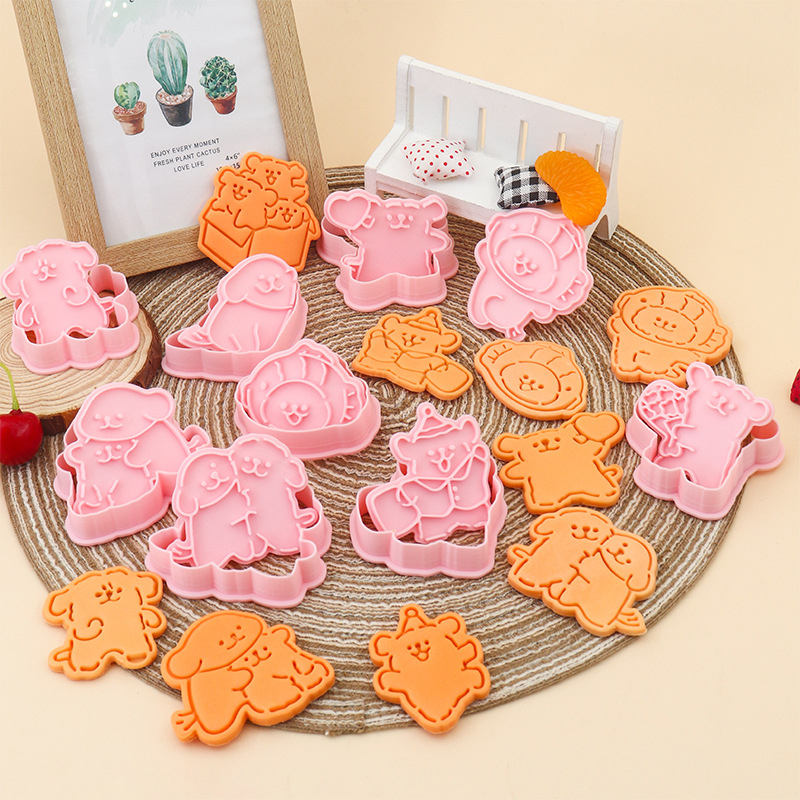 Molde para galletas con forma de cachorro y dibujo de línea, con patrón de dibujos animados en 3D, herramienta realista para hacer galletas de mantequilla DIY. image 3