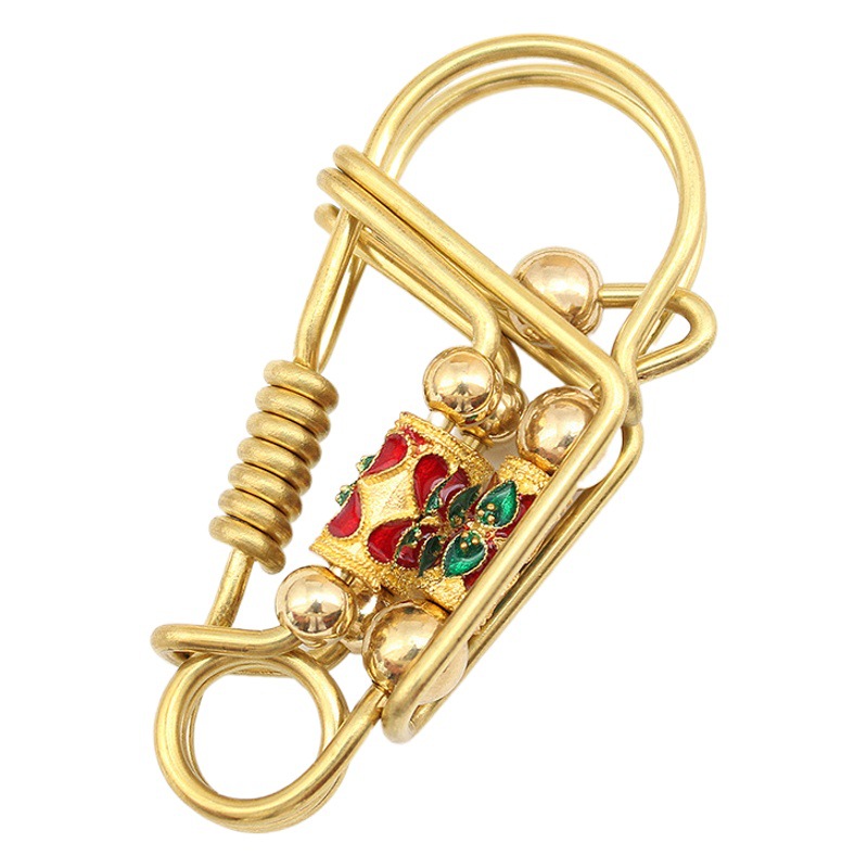 Creative Handmade Brass Bird Keychain Car Chain Ring Personalized Car Key Pendant Men's High-end Hanging Ornaments