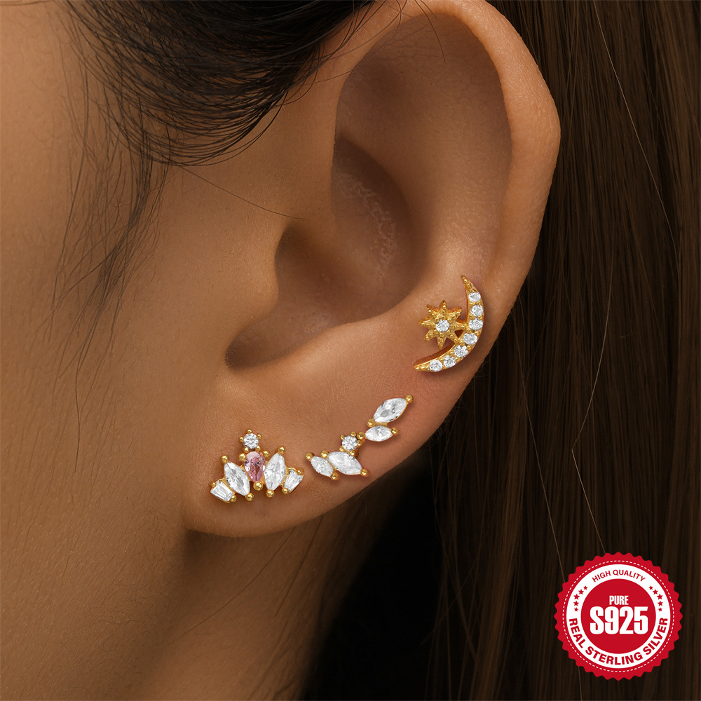 1g Weight 925 Sterling Silver Ear Needle Material 18K Gold Plated Plating Material Drop Earrings, Ear Studs Classification 1 Piece Quantity Holiday, Party Occasion 925 Sterling Silver Material Geometric Pattern All Seasons Season Unisex Gender Simple Style, Classic Style Style 1 Piece 18K Gold Plated 925 Sterling Silver 925 Sterling Silver Earrings Geometric Drop Earrings Ear Studs 16