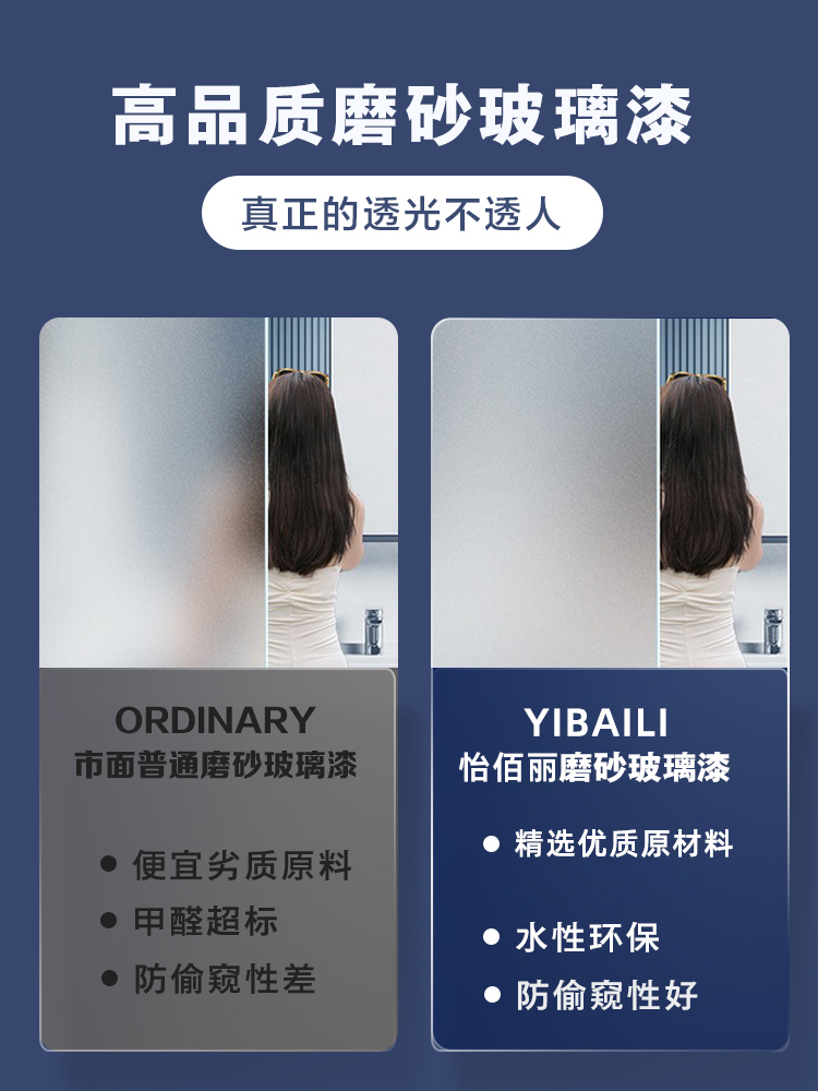 j8卫生间办公室防窥浴室水性漆玻璃遮光磨砂遮光玻璃厕所门漆漆g3