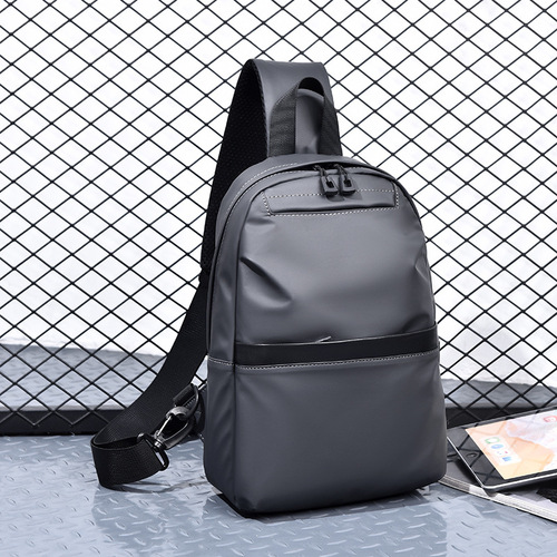 New men's sports and leisure chest bag waterproof leather film shoulder bag chest bag men's multi-functional crossbody bag chest bag