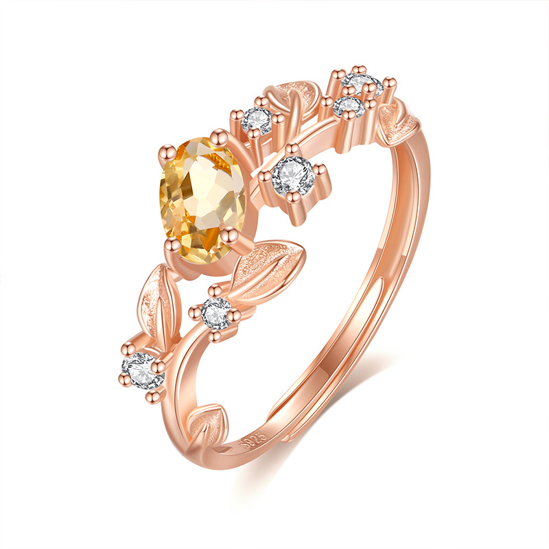 Anillo con incrustaciones de mástil natural de lujo ligero japonés femenino s925 anillo ajustable de viento de plata de ley pequeño libro rojo caliente