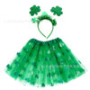 Children's green nail sequins, headband, set, new collection, tutu skirt