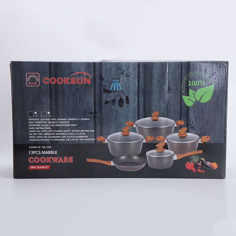 Sopa olla traje maifan olla de piedra de cinco piezas antiadherente wok sartén regalo olla combinación fábrica al por mayor