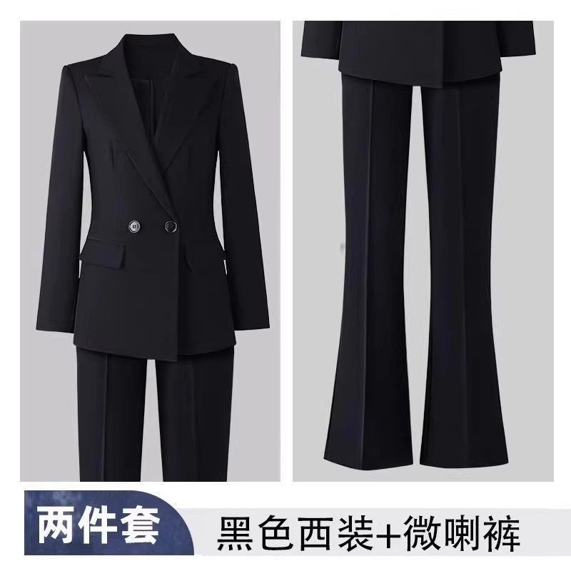 西装套装女职业正装大学生公考面试工作服气质高级感黑色西服外套|undefined