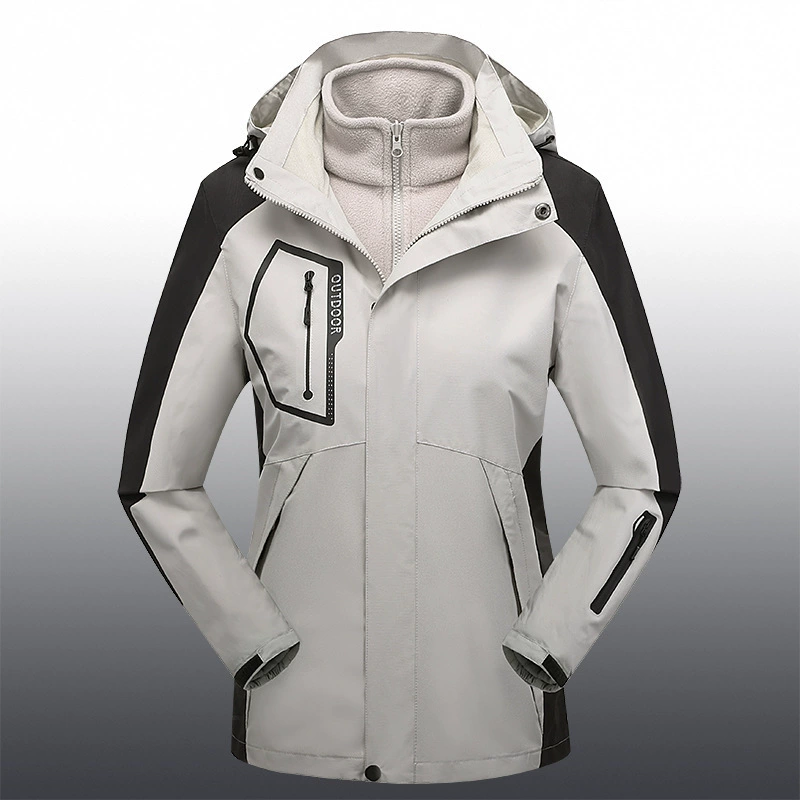 Уличная спортивная одежда, женская одежда «Три в одном» из двух частей, съемный утепленный лыжный костюм на флисовой подкладке, мужской альпинистский костюм для пар, куртка