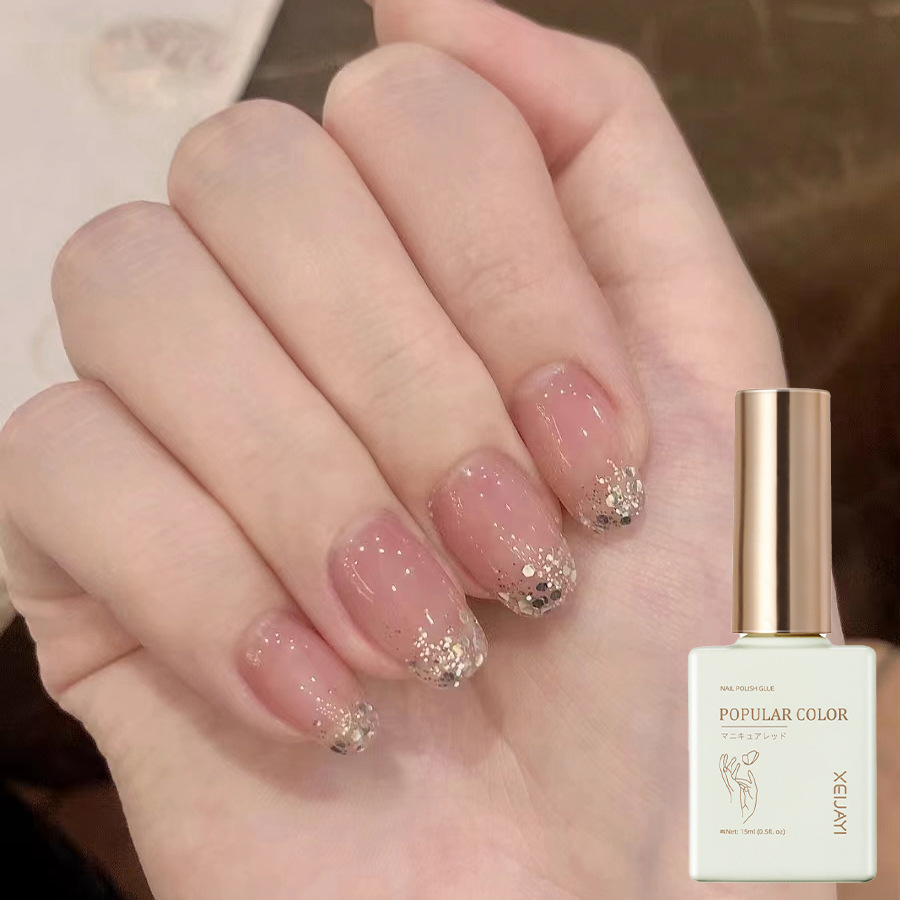 Solid color new white nail polish gel naked through nail shop special high nail polish lasting firm factory wholesale