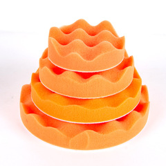 汽車美容拋光海綿盤平面4/5/6/7寸波浪中盤自粘盤拋光輪海綿球棉