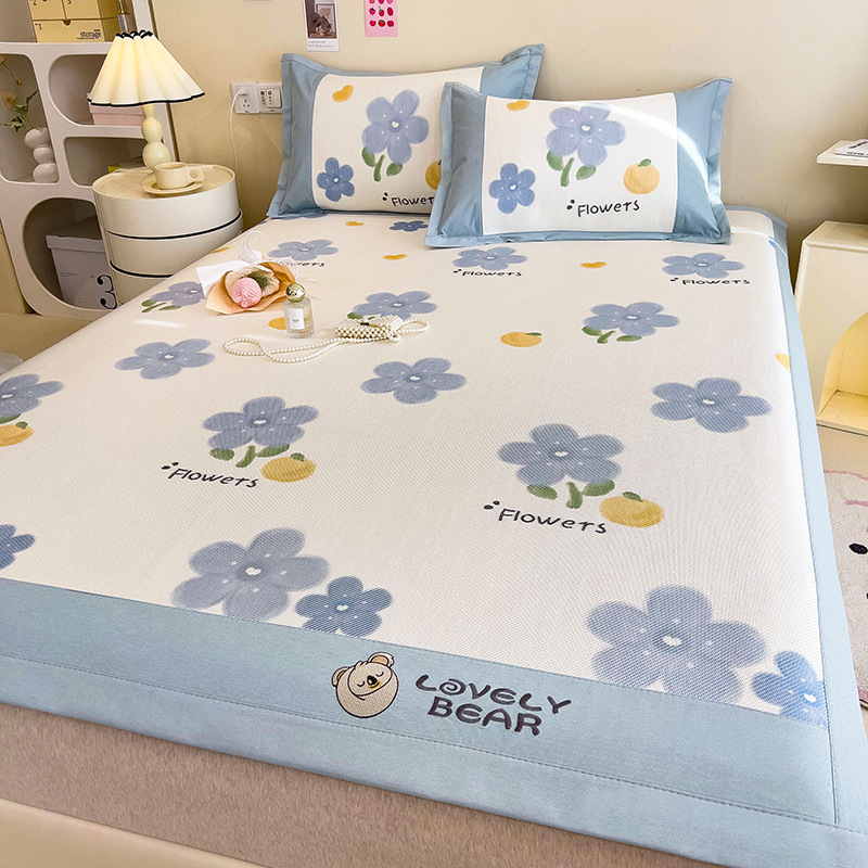 Cómoda estera de seda de hielo de verano, sábanas, estera, lavable a máquina, dormitorio de estudiantes, estera de paja de verano individual, cama doméstica, estera de ratán
