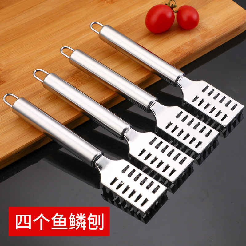 304 acero inoxidable comercial para raspar escamas de pescado cepillo casero para matar peces excavar muñales