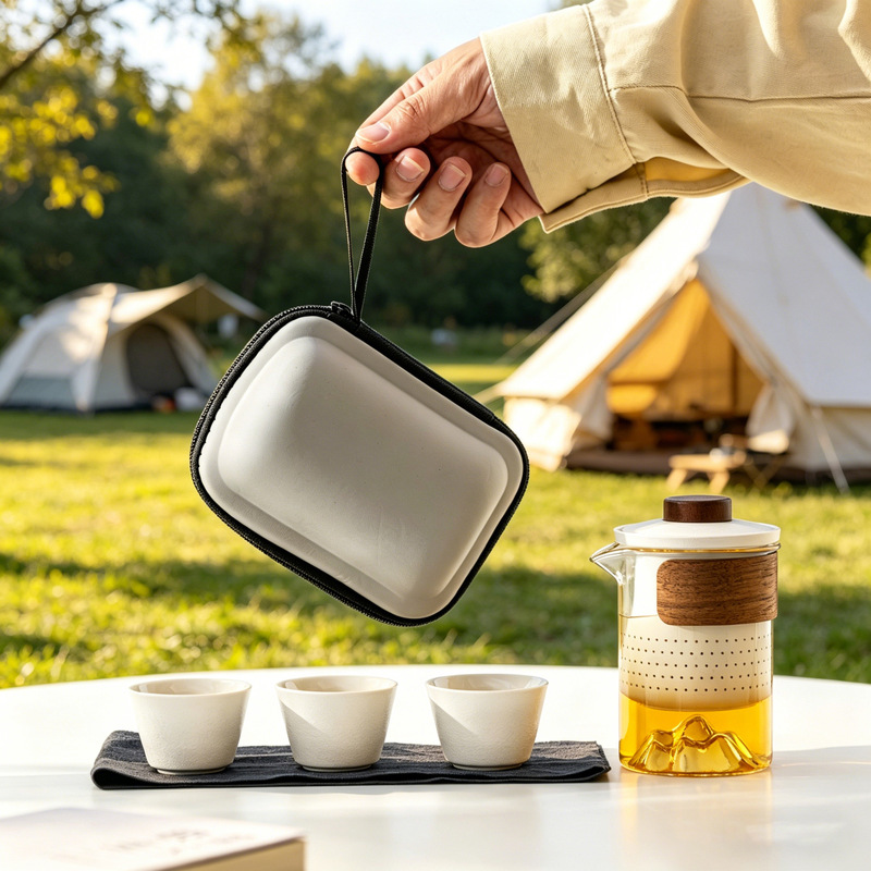 High-End Travel Tea Set, Portable Anti-Scald Glass Teapot, Quick-Service Cup, Kung Fu Souvenir, Business Gift High-End Travel Tea Set, Portable Anti-Scald Glass Teapot, Quick-Service Cup, Kung Fu Souvenir, Business Gift