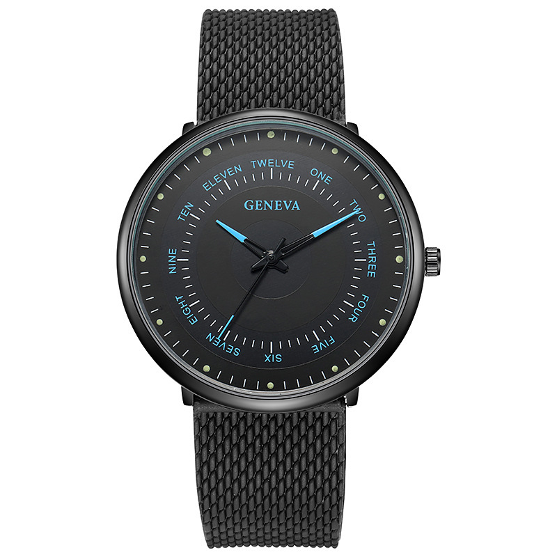 and Quartz fashionable minimalist digital business watch, mesh strap, men's watch_voghion.com