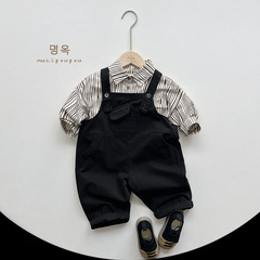 Hanli Hanqi~ Children's Shirt 2024 Spring Boys Striped Personality Top Girls Japanese Korean Version Trendy Kids' Clothing