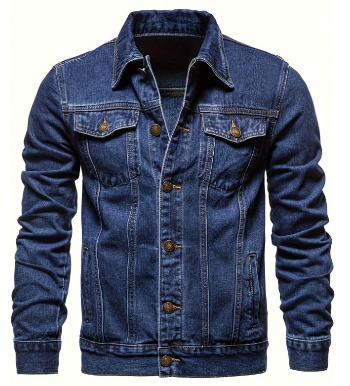 Veste en jean homme slim fit versatile en denim stretch_voghion.com