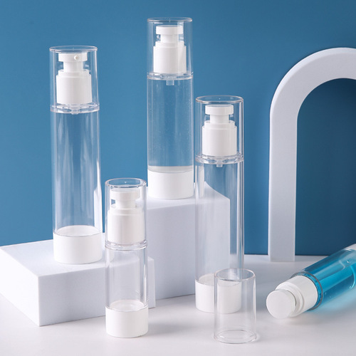 Portable lotion transparent dispensing bottle press spray cosmetics set sample dispensing bottle food grade vacuum bottle
