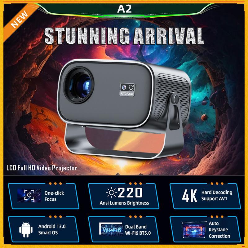 Cross-Border Popular A2 Home Theater Projector Dormitory Small Projector 720P Home High-Definition Projector