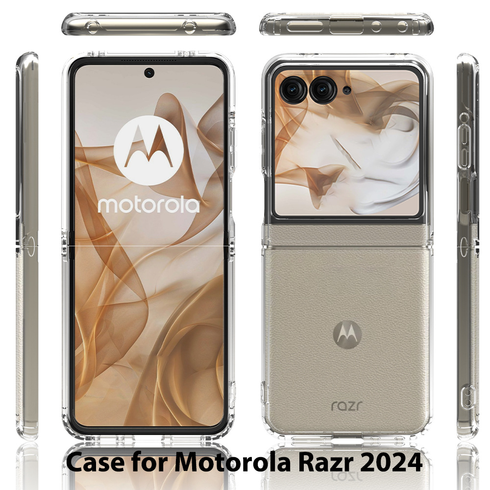 Aplicable Moto Razr 2024 / 2025 estuche de teléfono móvil plegable transparente estuche acrílico anti-caída TPU 2 en 1