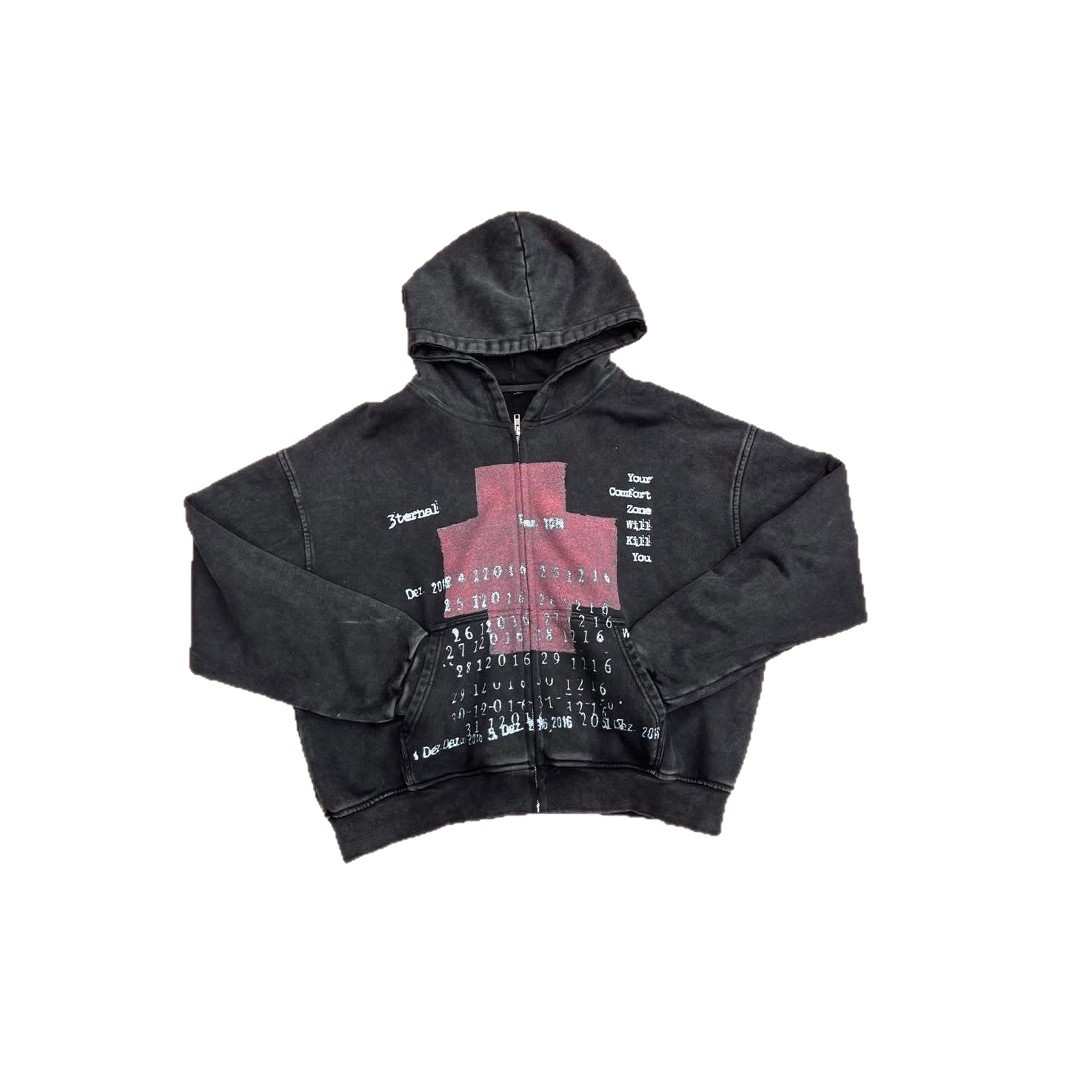 Otoño y invierno transfronterizos estilo europeo y americano al por mayor personalidad impresa chaqueta encapuchada vintage moda callejera y2k camisa de manga larga
