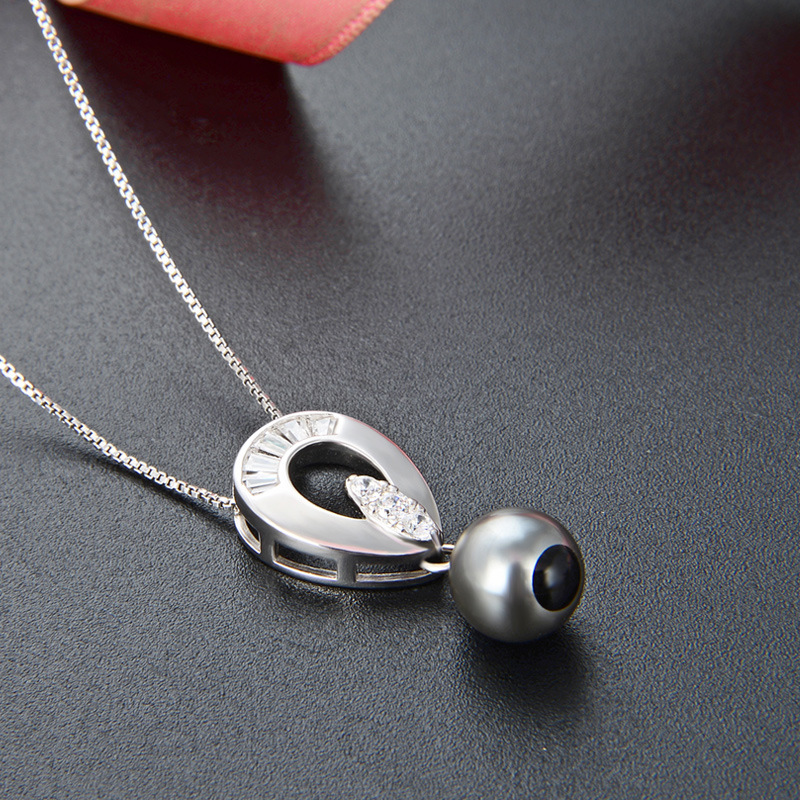 Fresco popular ZIRCON colgante estilo japonés y coreano s925 Plata Perla clavícula cadena rebordear collar en forma de gota para las mujeres