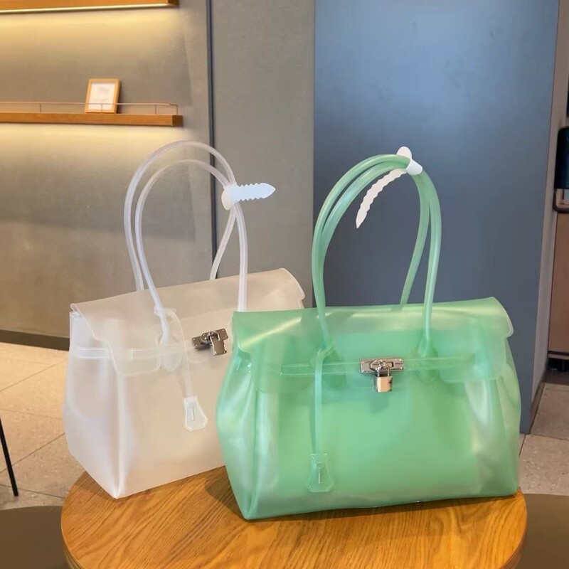 Kiikii Same Style Tpu Jelly Bag, New Summer Model, High-End Commuter Tote Bag, Transparent Large-Capacity Underarm Bag