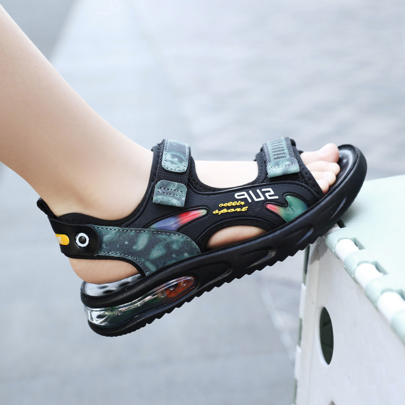 Zapatos para niños de playa de moda, verano grande y mediano, zapatos de playa de suela suave para niños, cojín de aire, sandalias deportivas para niños, fresco para niños