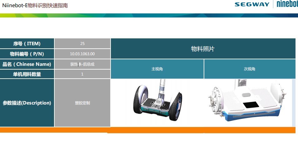 Ninebot E P C E+ two-wheel balance car decorative strip rear assembly rear decorative strip rear anti-collision strip rear light housing