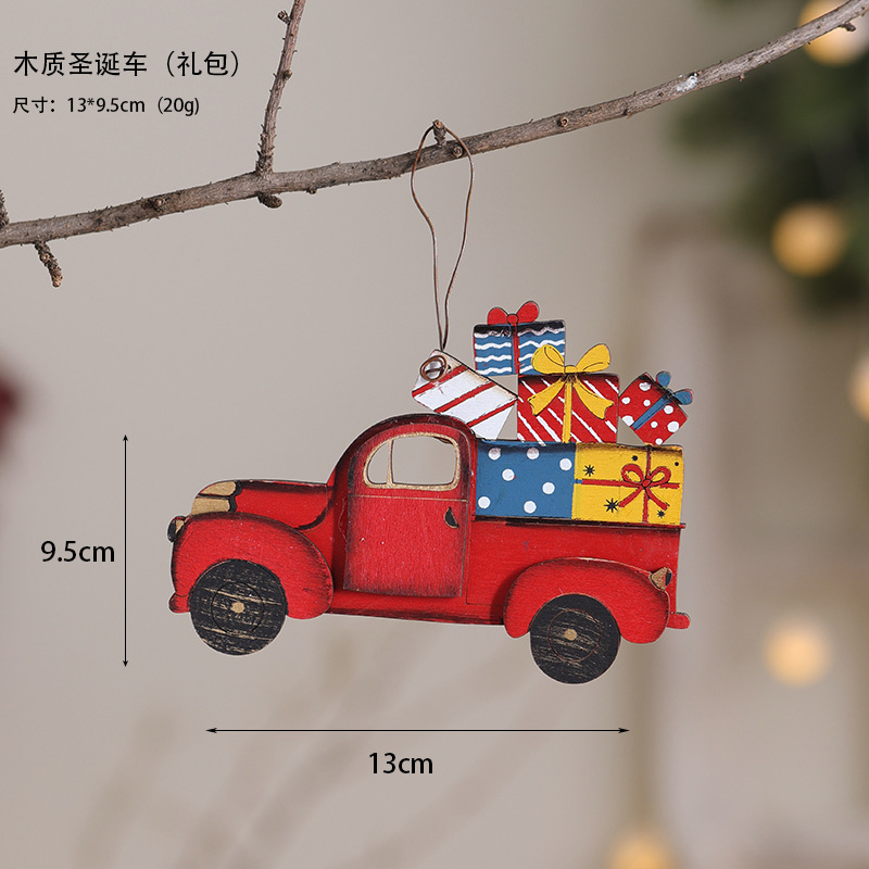 Carrito de Navidad de madera modelo I (paquete de regalo)