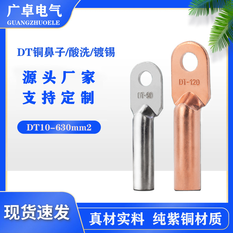 DT10-630镀锡国标A级铜鼻子纯铜线耳接线端子大电流电缆接线头