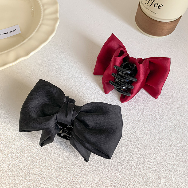 Pinza para moño con lazo de seda accesorio de pelo para mujer_voghion.com