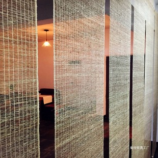 Wholesale Wholesale Ramie Roller Curtain Chinese Tea Room Retro Zen Shading Curtain Screen Partition Curtain Decorative Linen Curtain