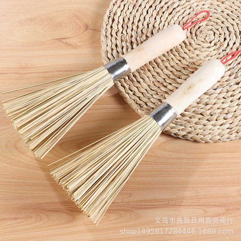 老式竹锅刷 厨房清洁长柄竹刷不沾油去污灶台竹洗碗刷洗锅刷批发