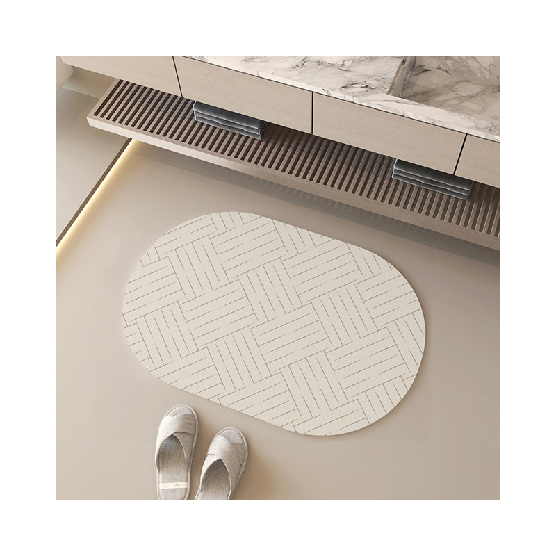 Modern Minimalist Diatomite Bathroom Bath Mat Non-slip Absorbent_voghion.com