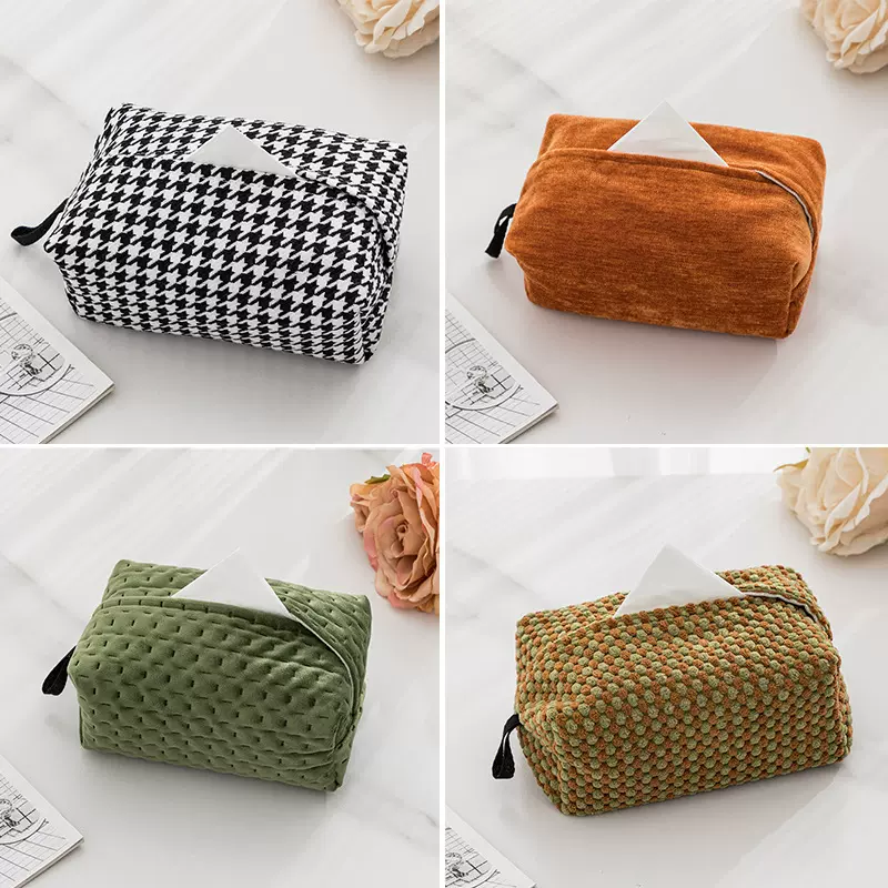 现代简约家居布艺纸巾盒客厅餐厅桌面餐巾套纸巾袋子抽纸盒批发