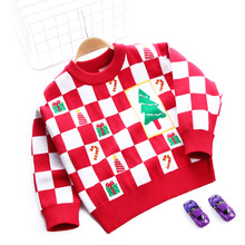 挑碼工廠直銷紅色毛衣年服童裝男童女童兔年新年款聖誕款精梳棉27