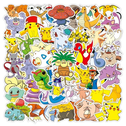 200 sheets of Japanese anime Pokemon car luggage handle sticker wholesale for Pokemon spirit doodle stickers