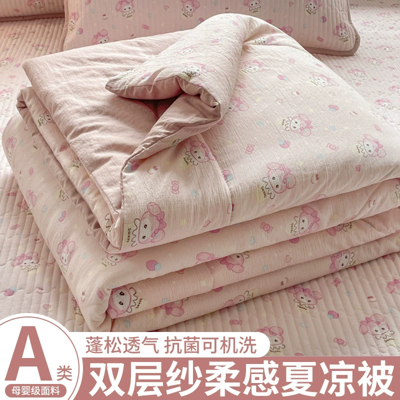 Летний двухслойный марлевый комплект постельного белья из четырех предметов, новинка 2025 года, универсальный для всех сезонов