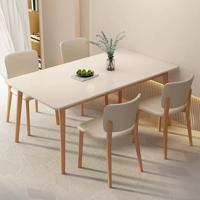 Обеденный стол из сланца для дома, небольшой квартиры, современный простой, легкий, роскошный, арендуемая комната, прямоугольный коммерческий обеденный стол и стул в скандинавском стиле