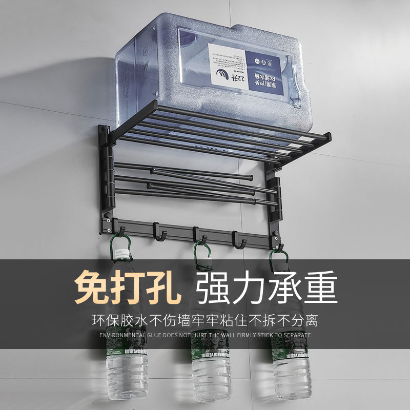 Directo de fábrica plegable toalla rack Punch-libre giratorio percha baño inodoro almacenamiento toalla rack