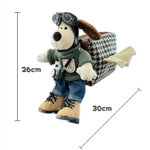 Plush doll pilot dog car seat multi-functional hanging houndstooth tissue pack car tissue box