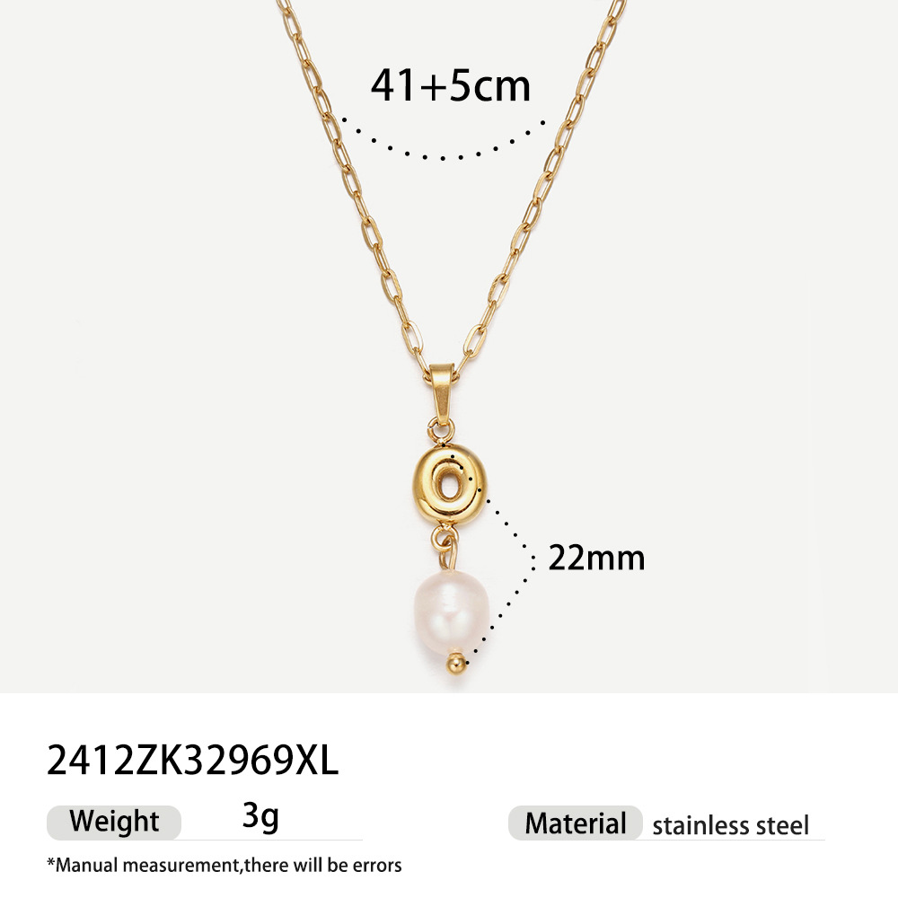 TENA collar de acero inoxidable de perlas verdaderas simplista de alto nivel nicho de diseño de acero de titanio collar de collar para mujeres image 45