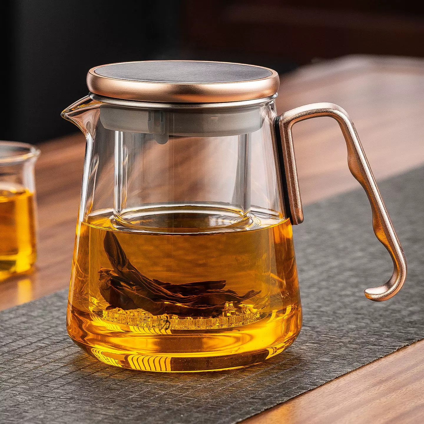 耐热玻璃泡茶杯茶水分离功夫茶具红茶绿茶冲茶器三件杯家用泡茶壶